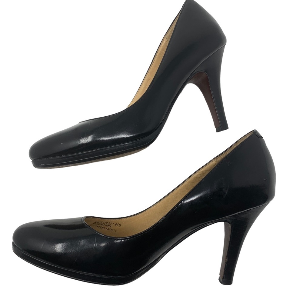 Cole Haan Nike Air Black Leather Pumps Almond Toe Classic Heels Office Siren - Picture 9 of 11